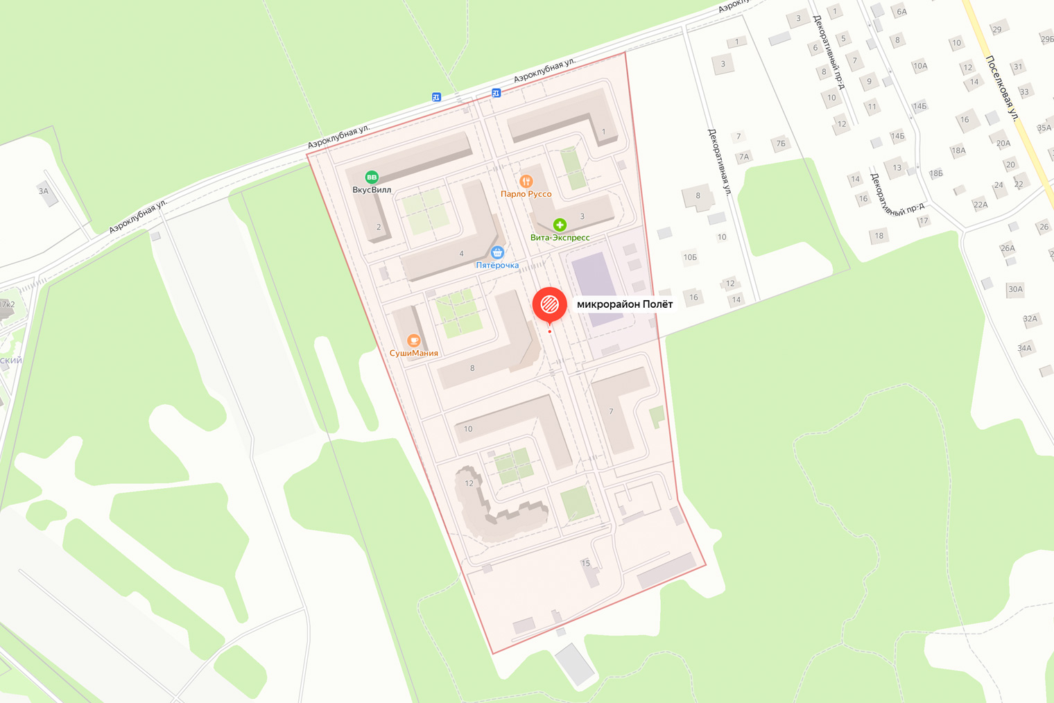 Микрорайон Полет в Ногинске. Источник: yandex.ru